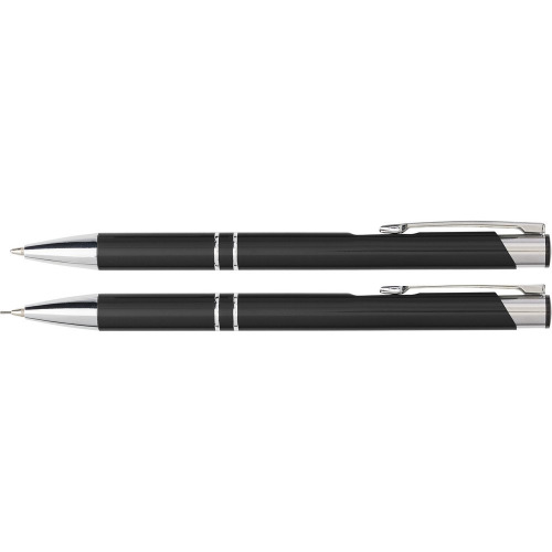 Zestaw piśmienny, długopis i ołówek mechaniczny czarny V1956-03 (1)