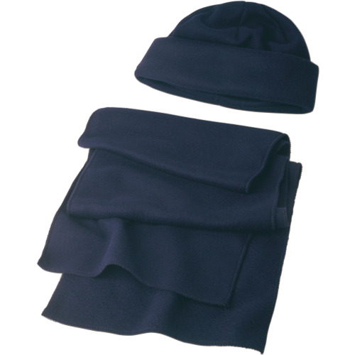 Zestaw zimowy, czapka i szalik granatowy V7011-04 