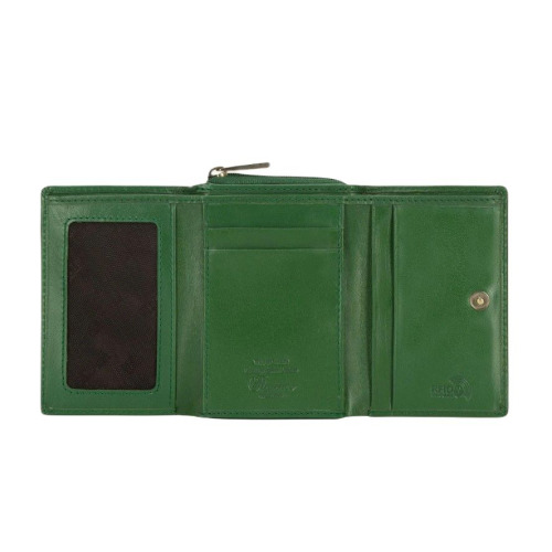 Damski portfel WITTCHEN z gładkiej skóry dwustronny mały Zielony WITT14-1-121 (1)