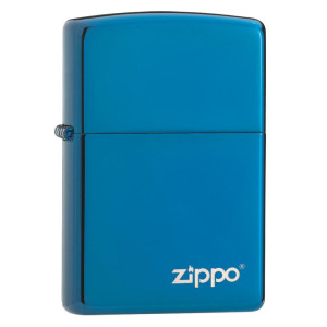 Zapalniczka Zippo Classic z logo Niebieski połysk