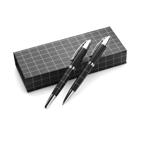 Zestaw piśmienny, długopis i pióro kulkowe czarny V1420-03 