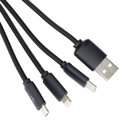Długi kabel 3w1 z podświetlanym logo czarny EG053403 (2)